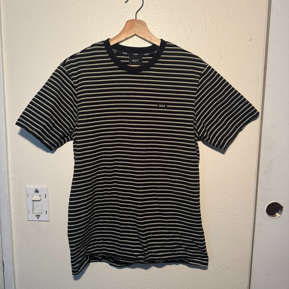 HUF Men's Black and White T-shirt